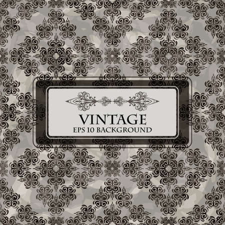 vector seamless grungy floral vintage background with place for your textのイラスト素材