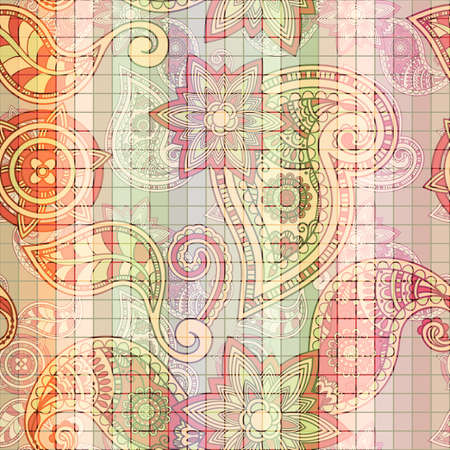 seamless tile  paisley patternのイラスト素材