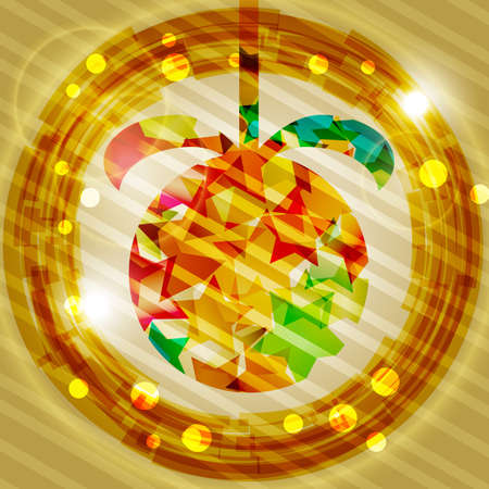  christmas ball with shiny starsのイラスト素材