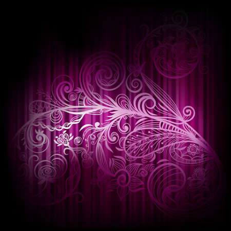 background with abstract floral element and stripesのイラスト素材