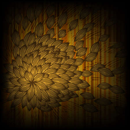  background with abstract yellow flower with blown petalsのイラスト素材