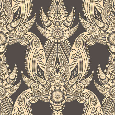 vector seamless eastern style paisley backgroundのイラスト素材