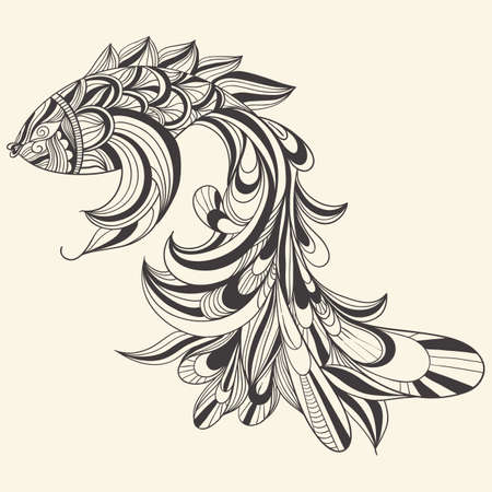 vector concept monochrome fishのイラスト素材
