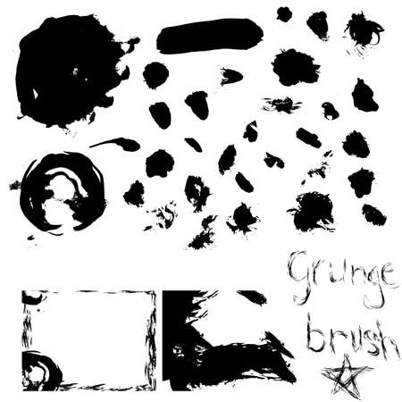 over 30 grunge brushes with examples のイラスト素材