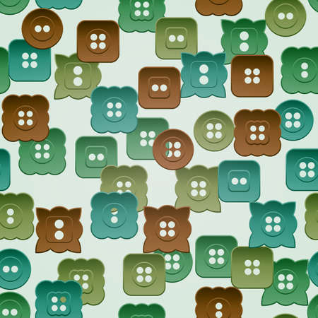 vector seamless pattern with vintage buttonsのイラスト素材