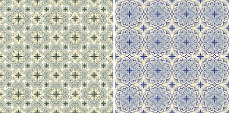 set with four vector seamless floral spring patternsのイラスト素材
