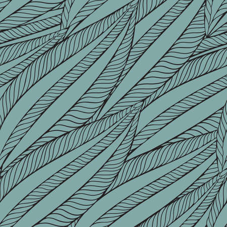 vector seamless pattern with funky leavesのイラスト素材