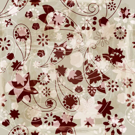 vector seamless spring vintage backgroundのイラスト素材