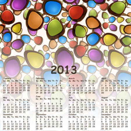2013 abstract calendar with cartoon schemes of connectionsのイラスト素材