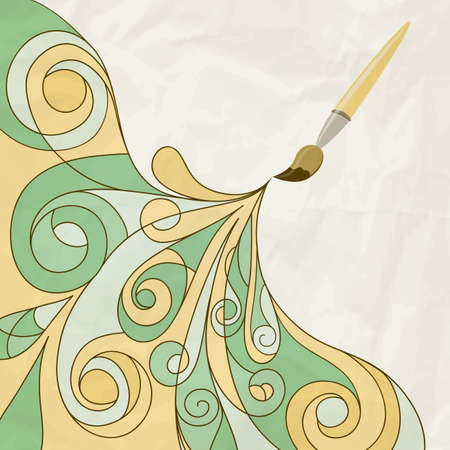 concept cartoon brush painting abstract background on crumpled paper textureのイラスト素材