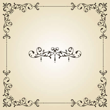 vintage floral frame and retro royal label on gradient backgroundのイラスト素材