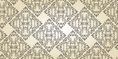 vector vintage floral  pattern on gradient backgroundのイラスト素材