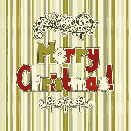 Vector Christmas Greeting Card with  greetings and vintage floral  decorations with  Snowflakesのイラスト素材