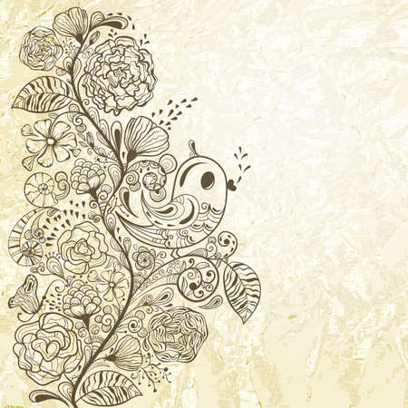  spring pattern on crumpled textured paper, fully editable  のイラスト素材