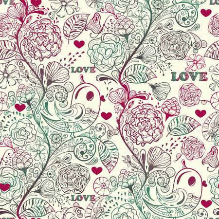  seamless spring pattern, clipping maskのイラスト素材