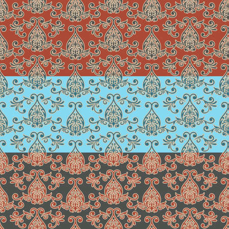 vector seamless oriental style wallpaper pattern, fully editable eps 8 file,seamless patterns in swatch menuのイラスト素材