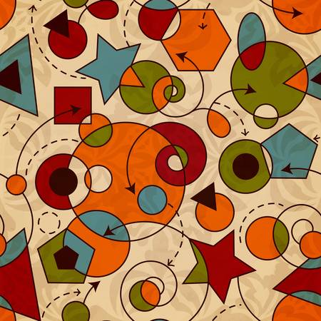 vector abstract  composition with geometric figures on crupled paper, eps 10のイラスト素材