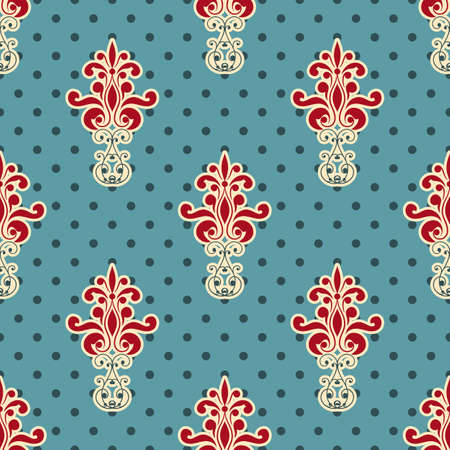 vector seamless floral wallpaper pattern, fully editable eps 8 file,seamless patterns in swatch menuのイラスト素材