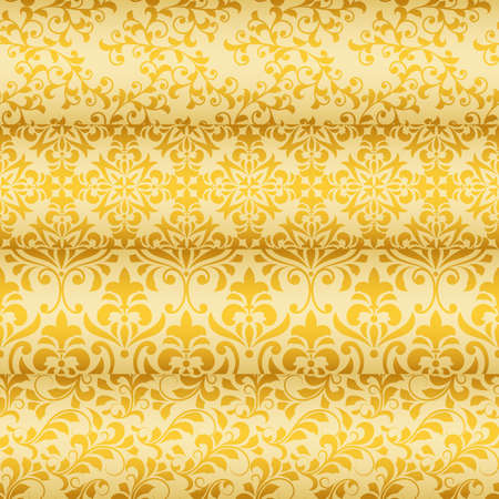Vector seamless floral golden borders のイラスト素材