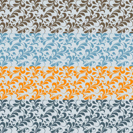 Vector seamless floral  borders, different colors, patterns in swatch menuのイラスト素材