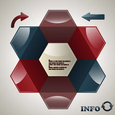 vector hexagon  infographic template, place for your data, のイラスト素材