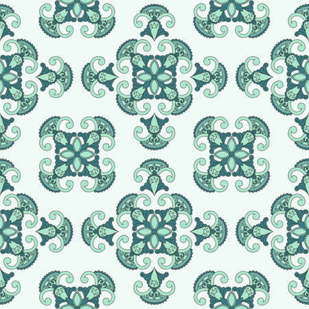 Vector seamless paisley pattern, can be used as texlile or wrapping paper, seamless pattern in swqatch menuのイラスト素材