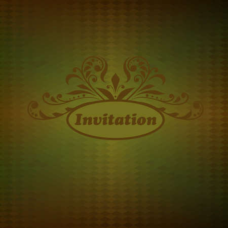 vector vintage invitation on  seamless geometric patternのイラスト素材