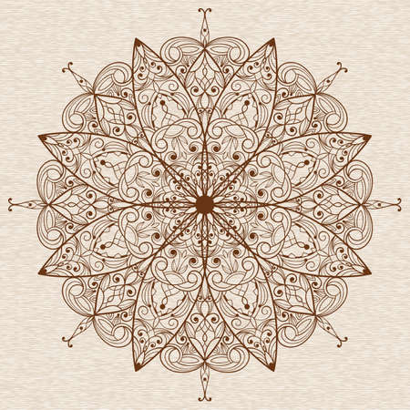 Vector Circle Abstract Ethnic  Floral Design Elementのイラスト素材