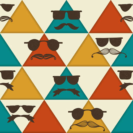 Vector Seamless hipster patternのイラスト素材