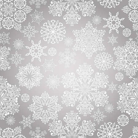 Seamless Patternwith white snowflakes, seamless pattern in swatch menuのイラスト素材