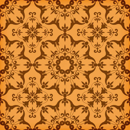 Vector seamless golden floral pattern, transparency effects and gradient mesh appliedのイラスト素材