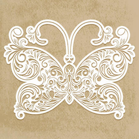 Vector paper cut butterflyのイラスト素材