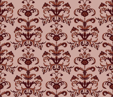 vector seamless floral pattern, seamless pattern in swatch menuのイラスト素材