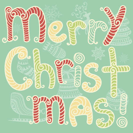 Vector Merry Christmas Greeting Cardのイラスト素材