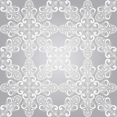 Vector Seamless Winter Pattern with Snowflakes on gradient background, seamless pattern in swatch menuのイラスト素材
