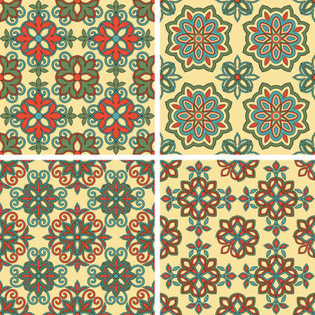 4 Seamless Tile Patternsのイラスト素材
