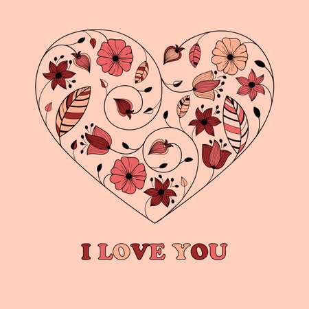Vector Greeting Card with Heartのイラスト素材