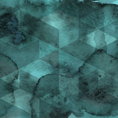 Vector Geometric Pattern on Watercolor Backgroundのイラスト素材