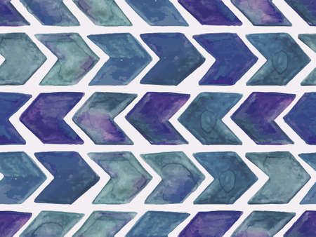 Vector Seamless Watercolor Geometric  Pattern with Arrows
