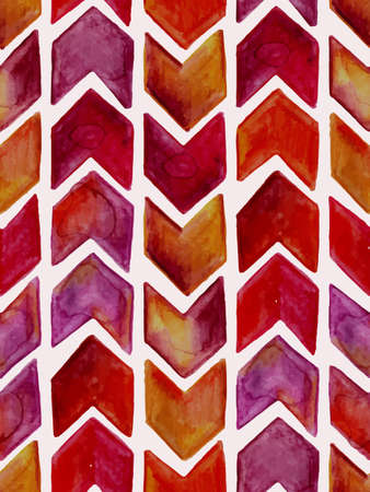 Vector Seamless Watercolor Geometric  Pattern with Arrowsのイラスト素材