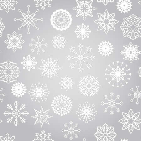 Vector seamless winter pattern with snowflakes, pattern in swatch menuのイラスト素材