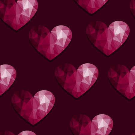 Vector Seamless Pattern with Heartsのイラスト素材