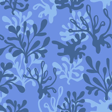 underwater Seamless Blue Patternのイラスト素材