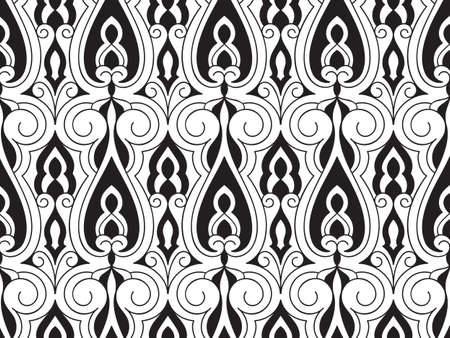 Vector Seamless Black and White Patternのイラスト素材
