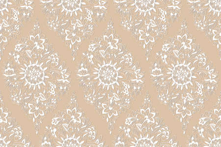 Vector Seamless Floral Maroccan Ethnic Patternのイラスト素材