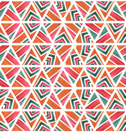 Vector Seamless Watercolor Geometric Pattern