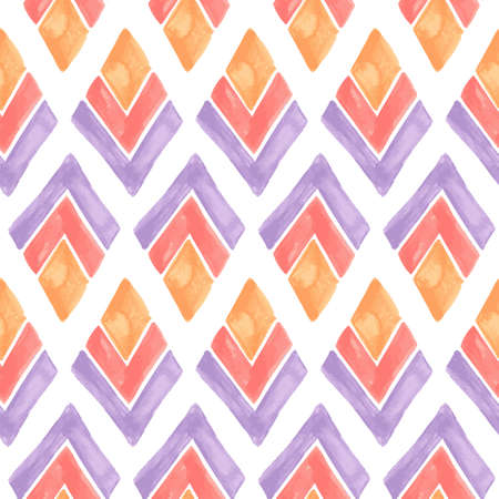 Vector Seamless Watercolor Geometric Patternのイラスト素材