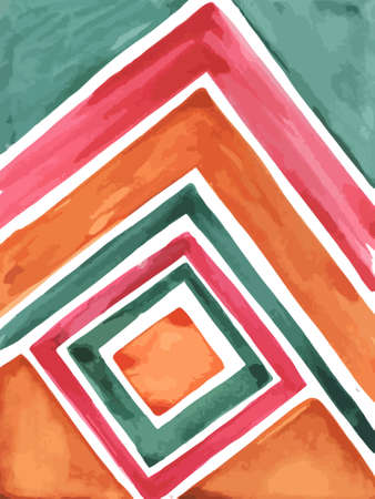 Vector Seamless Watercolor Geometric Patternのイラスト素材