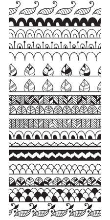 Vector Seamless Black Doodla Brushesのイラスト素材