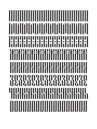 Vector Calligraphic Geometric Design. Ancient Russian Style Pattern with ancient cyrillic lettersのイラスト素材